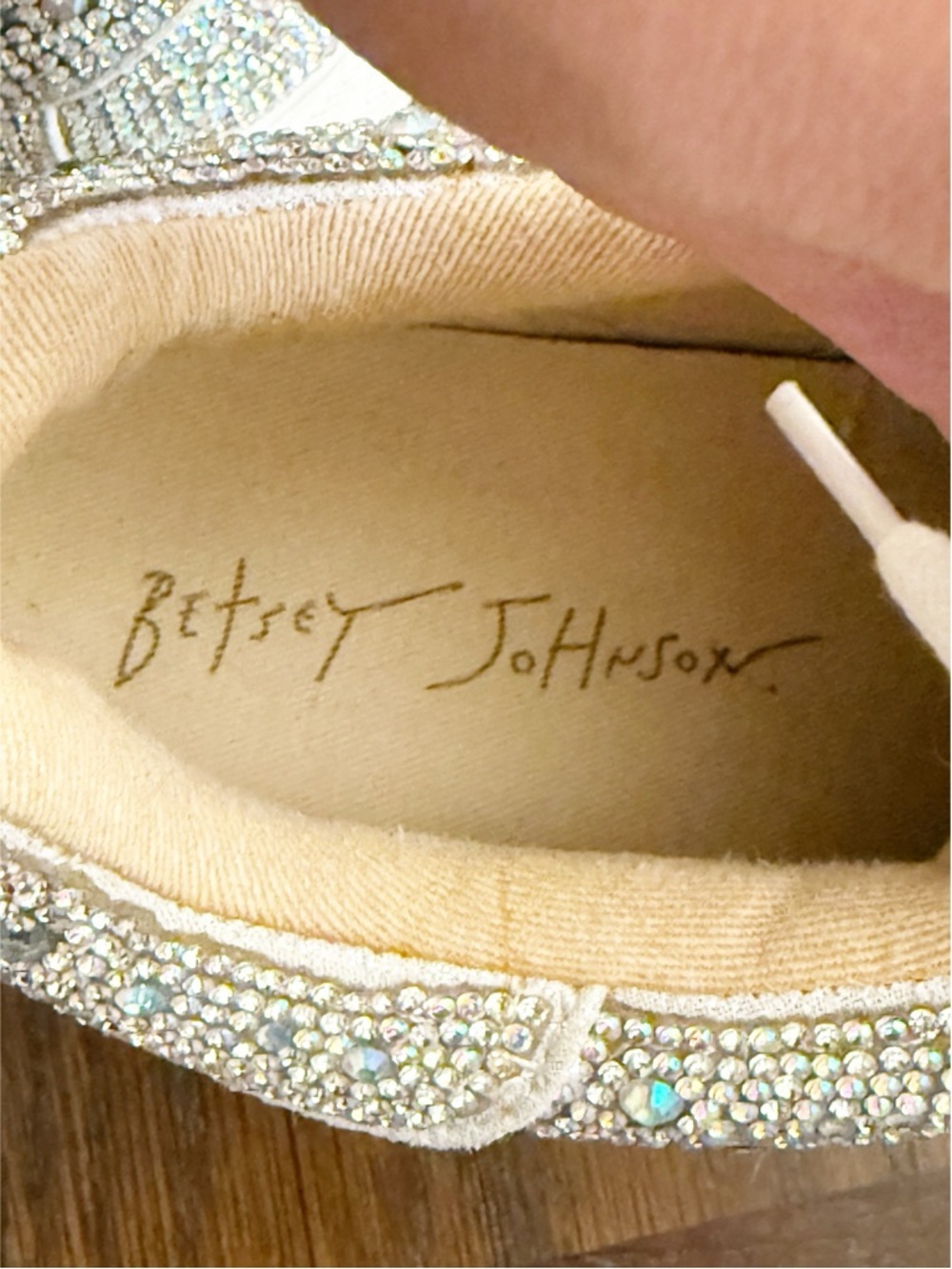 Betsey Johnson Sidny Crystal Pave Platform Sneaker size 7 - Picture 7 of 10